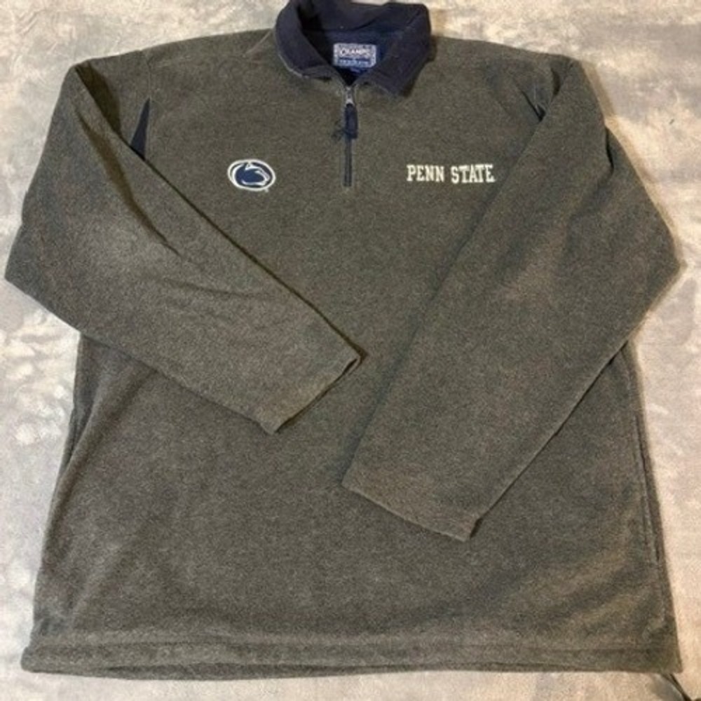 Penn State Pullover Mens XL Grey NCAA Football Quarter Zip Champs Sports EUC